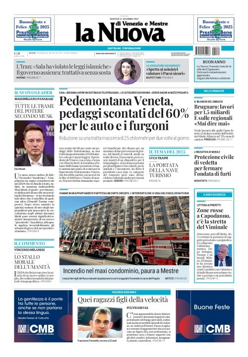 Prima-pagina-la_nuova_di_venezia_e_mestre-edizione-di-oggi-2024-12-31