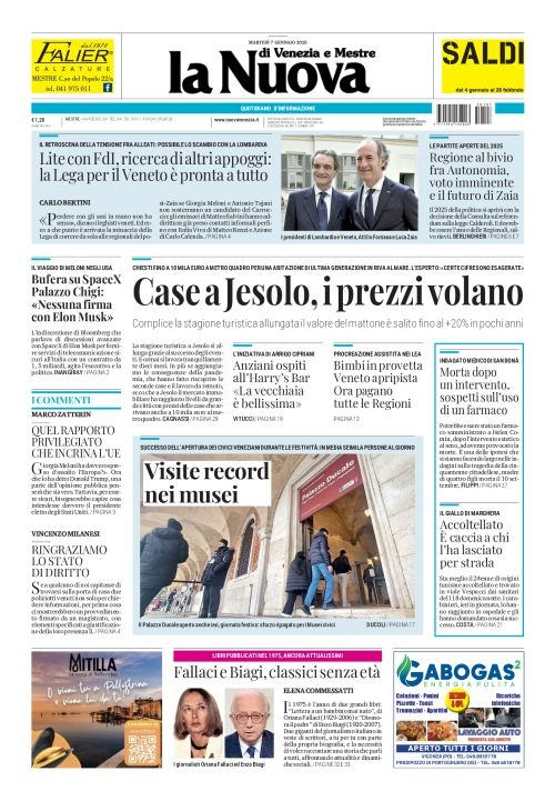 Prima-pagina-la_nuova_di_venezia_e_mestre-edizione-di-oggi-2025-01-07