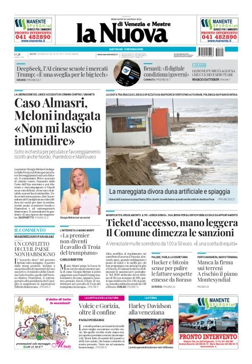 Prima-pagina-la_nuova_di_venezia_e_mestre-edizione-di-oggi-2025-01-29