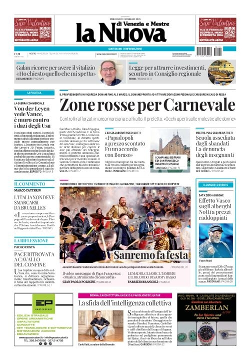 Prima-pagina-la_nuova_di_venezia_e_mestre-edizione-di-oggi-2025-02-12