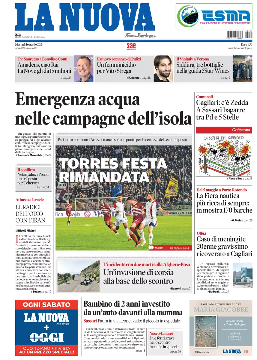 Prima-pagina-la-nuova-sardegna-oggi-oggi-edizione-del-2024-04-16