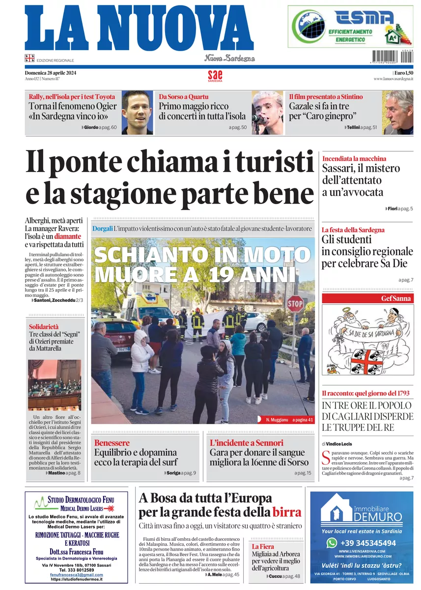 Prima-pagina-la-nuova-sardegna-oggi-oggi-edizione-del-2024-04-28