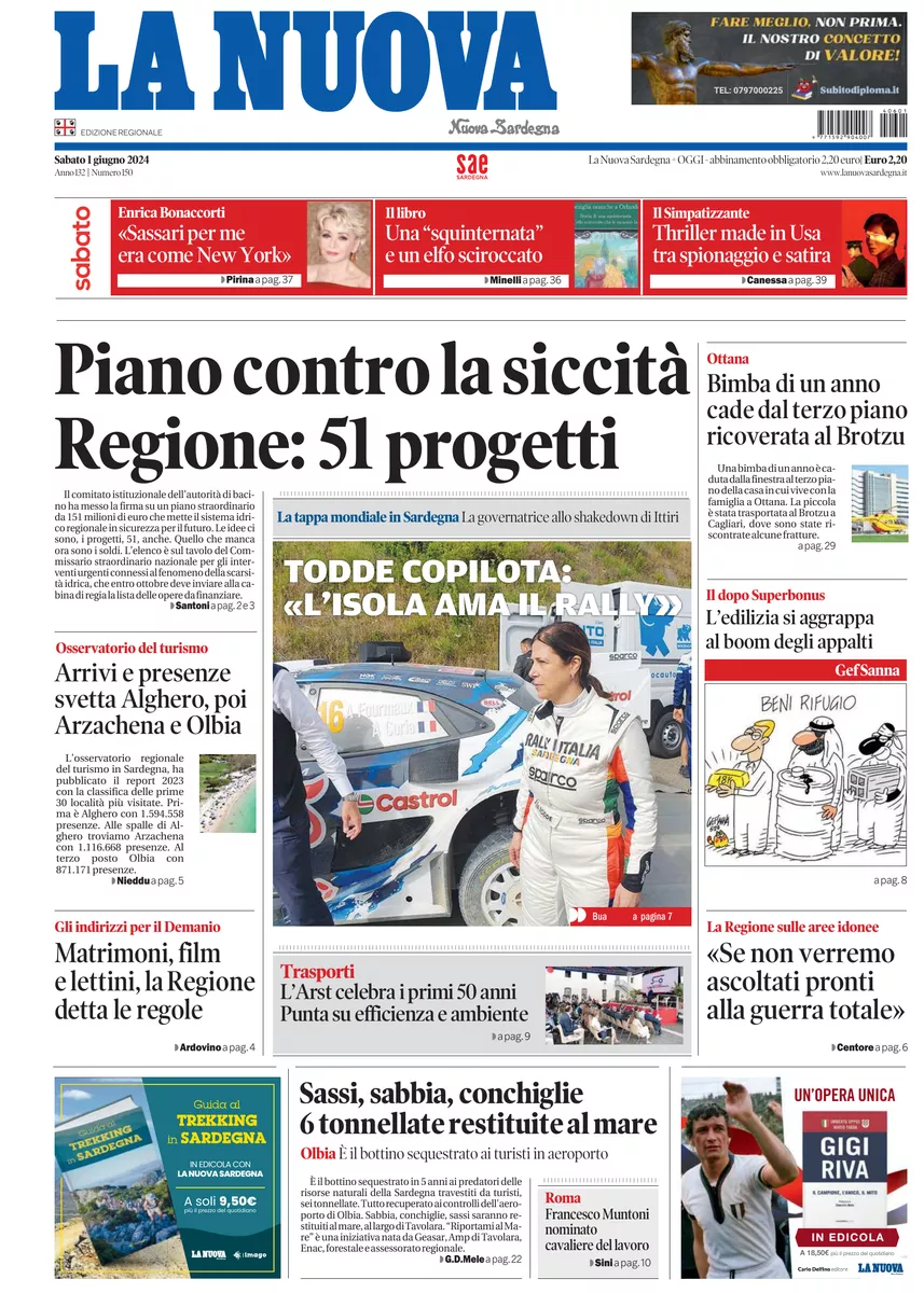 Prima-pagina-la-nuova-sardegna-oggi-oggi-edizione-del-2024-06-01