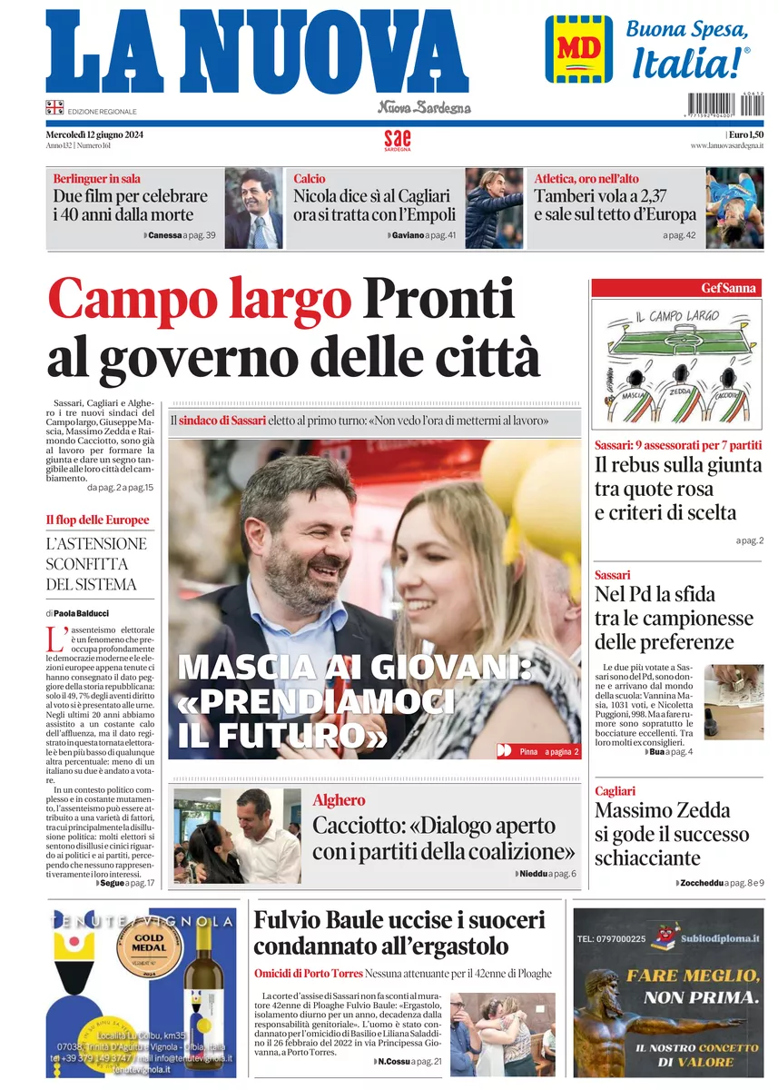 Prima-pagina-la-nuova-sardegna-oggi-oggi-edizione-del-2024-06-12