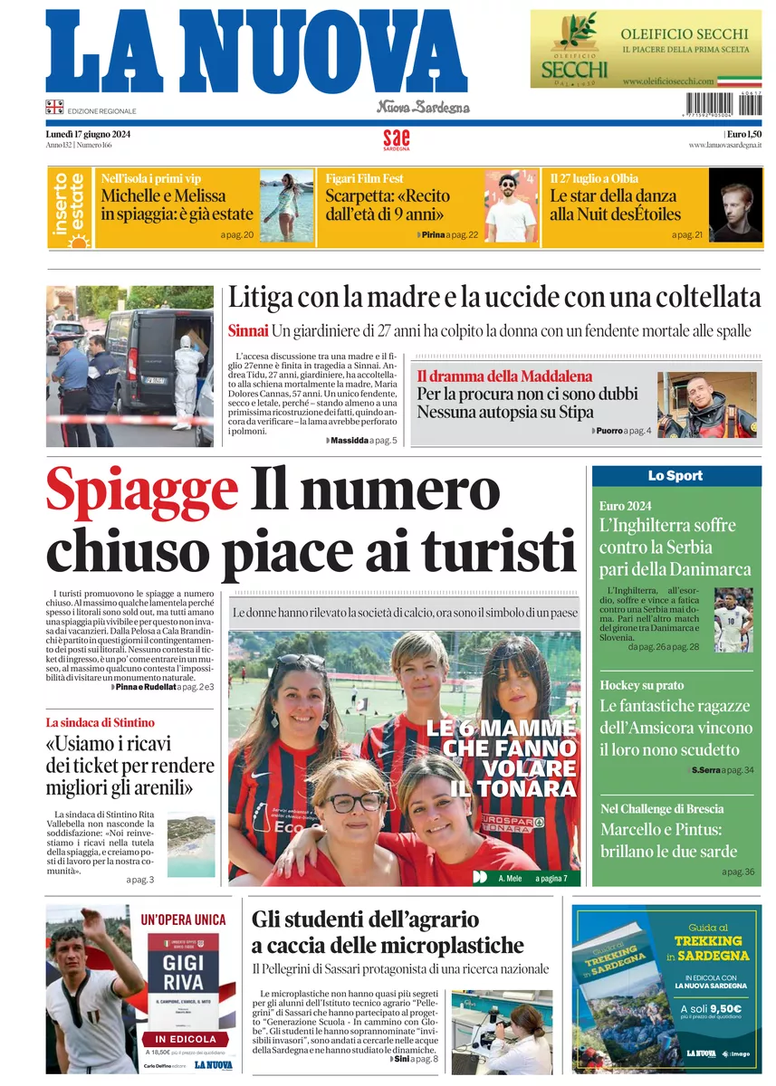 Prima-pagina-la-nuova-sardegna-oggi-oggi-edizione-del-2024-06-17