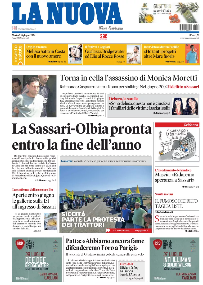 Prima-pagina-la-nuova-sardegna-oggi-oggi-edizione-del-2024-06-18