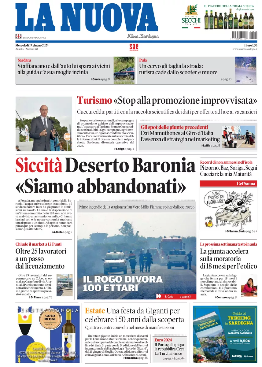 Prima-pagina-la-nuova-sardegna-oggi-oggi-edizione-del-2024-06-19