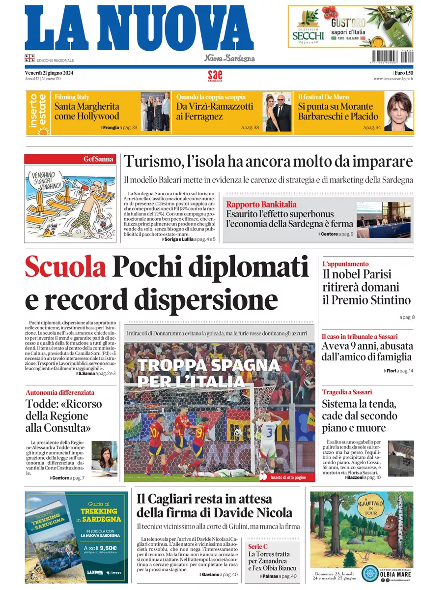 Prima-pagina-la-nuova-sardegna-oggi-oggi-edizione-del-2024-06-21