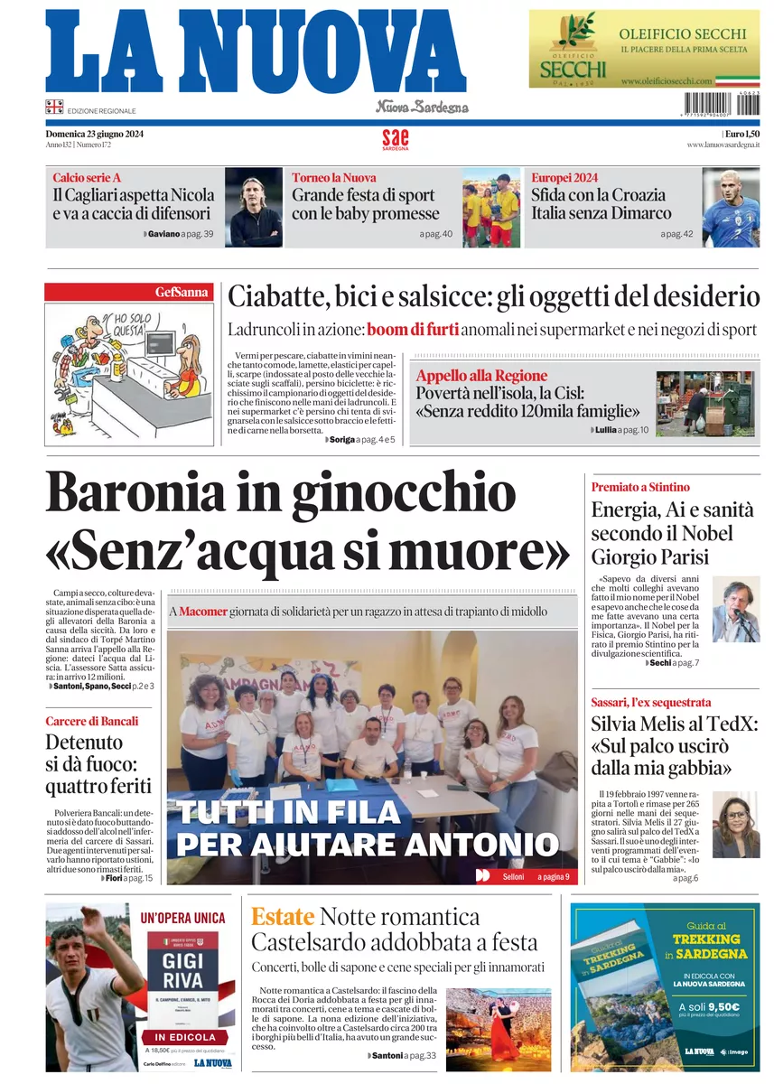 Prima-pagina-la-nuova-sardegna-oggi-oggi-edizione-del-2024-06-23