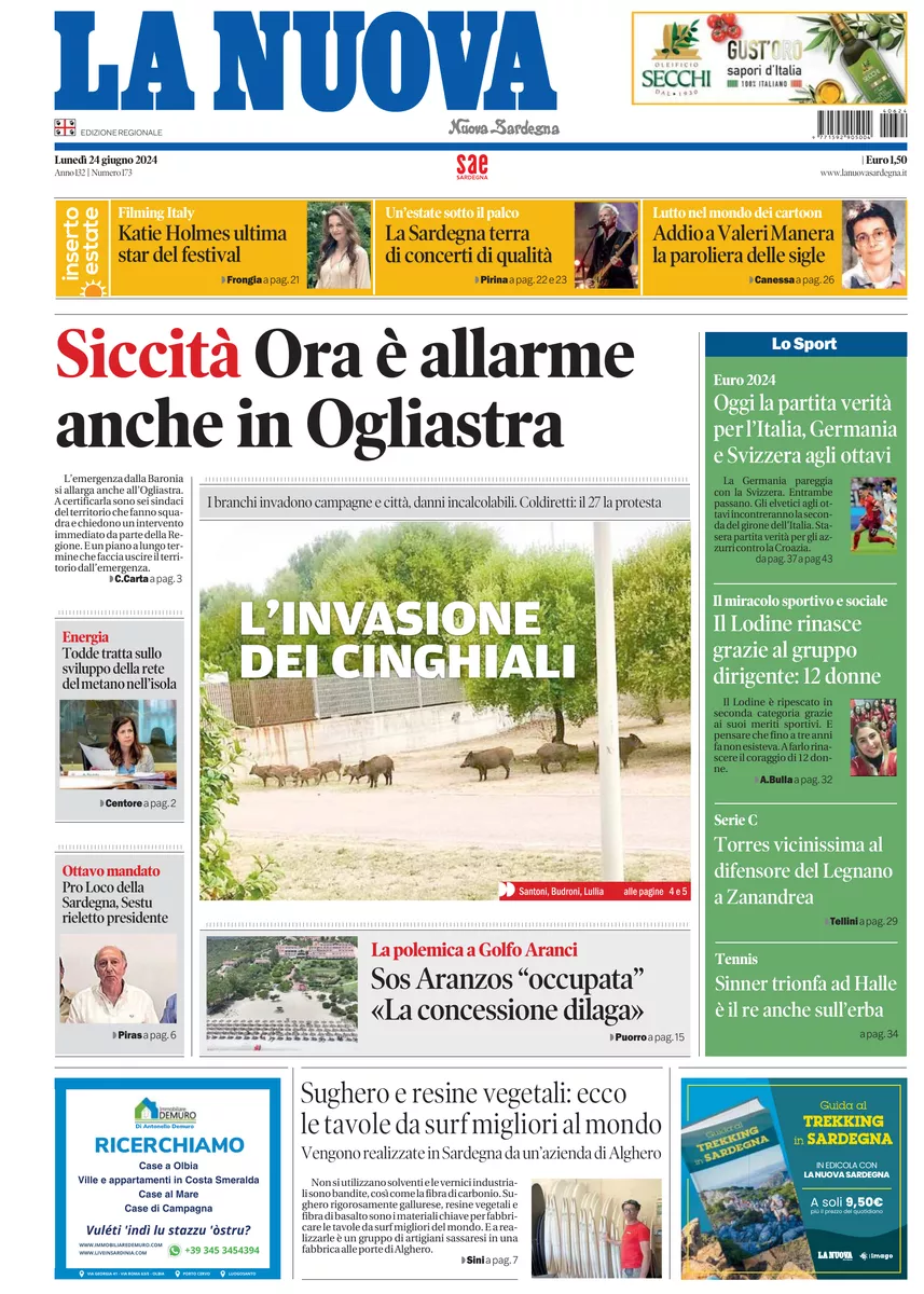 Prima-pagina-la-nuova-sardegna-oggi-oggi-edizione-del-2024-06-24