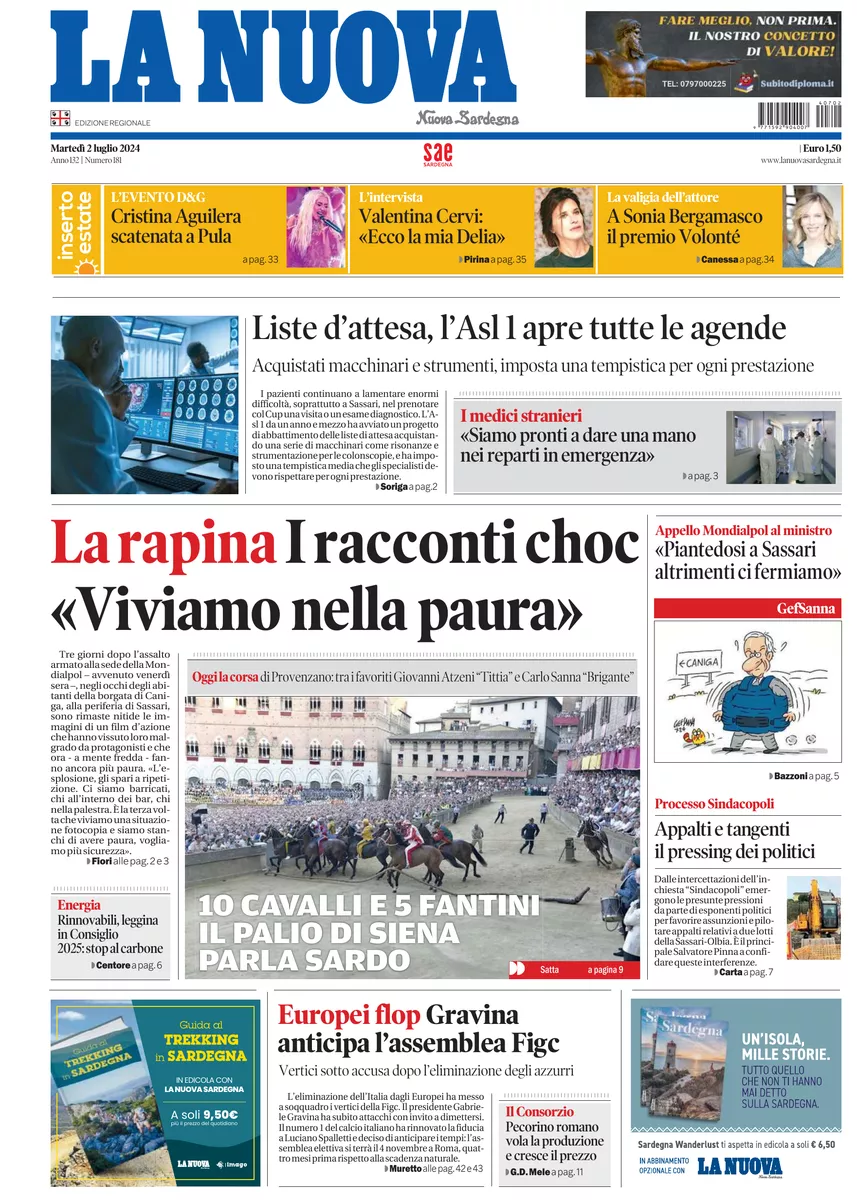 Prima-pagina-la-nuova-sardegna-oggi-oggi-edizione-del-2024-07-02