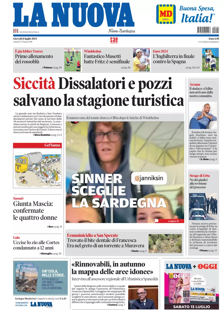 Prima-pagina-la-nuova-sardegna-oggi-oggi-edizione-del-2024-07-11