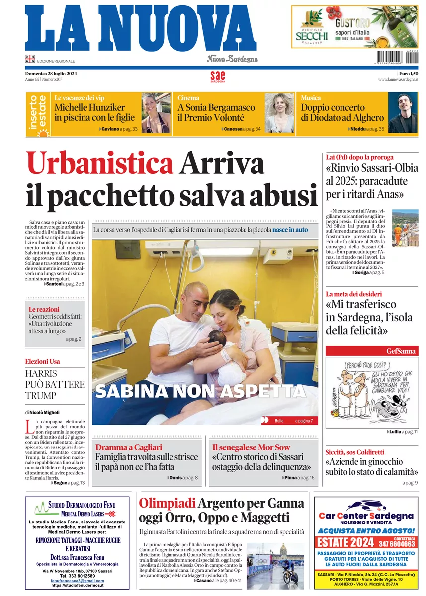 Prima-pagina-la-nuova-sardegna-oggi-oggi-edizione-del-2024-07-28