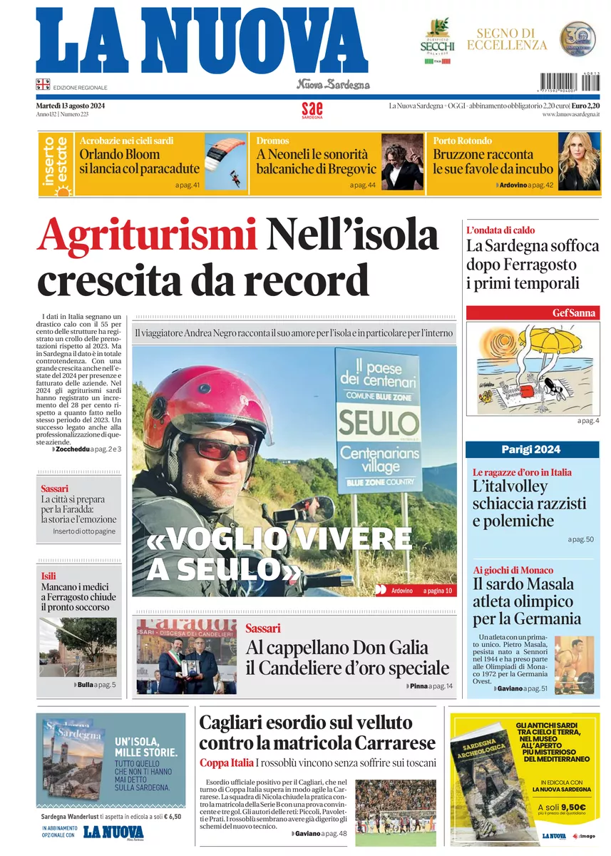 Prima-pagina-la-nuova-sardegna-oggi-oggi-edizione-del-2024-08-13