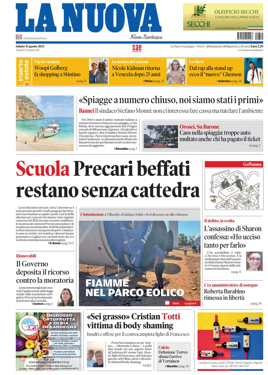 Prima-pagina-la-nuova-sardegna-oggi-oggi-edizione-del-2024-08-31