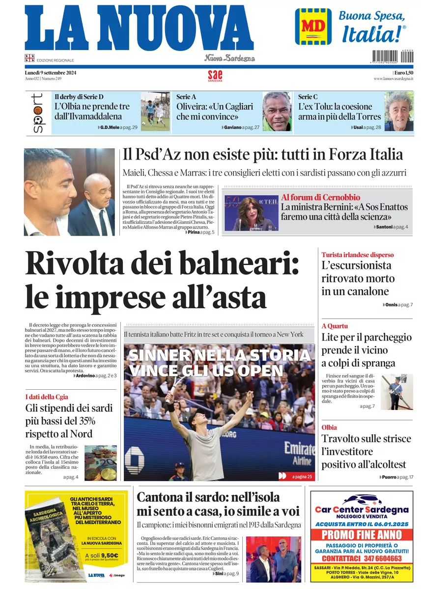 Prima-pagina-la-nuova-sardegna-oggi-oggi-edizione-del-2024-09-09