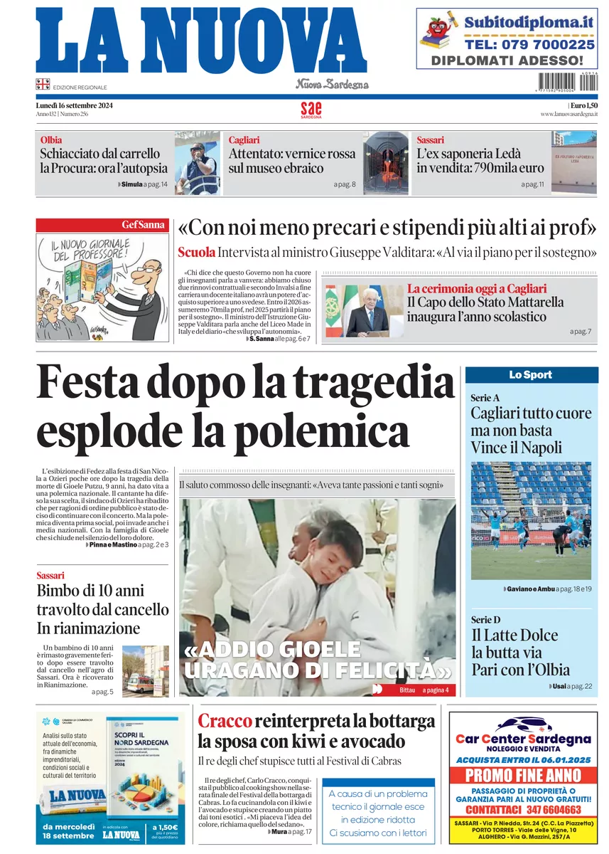 Prima-pagina-la-nuova-sardegna-oggi-oggi-edizione-del-2024-09-16