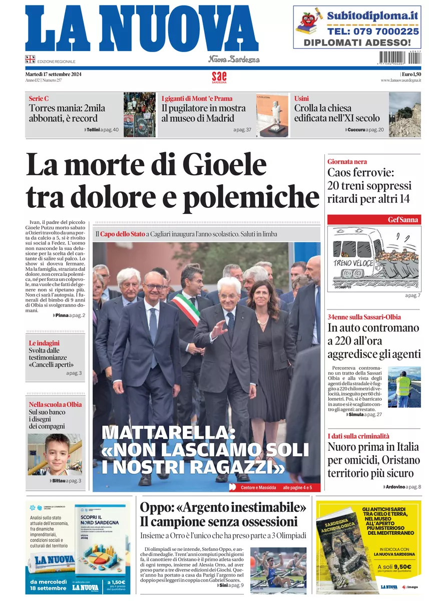 Prima-pagina-la-nuova-sardegna-oggi-oggi-edizione-del-2024-09-17