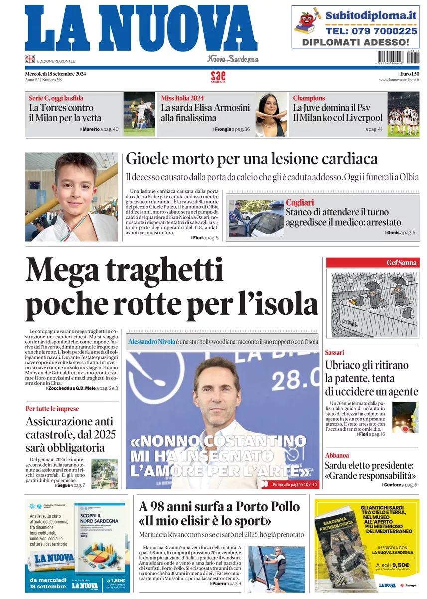 Prima-pagina-la-nuova-sardegna-oggi-oggi-edizione-del-2024-09-18