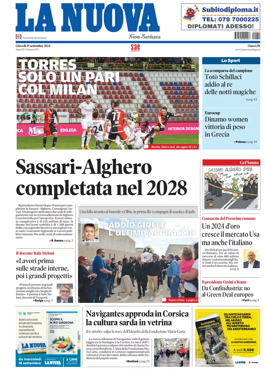 Prima-pagina-la-nuova-sardegna-oggi-oggi-edizione-del-2024-09-19