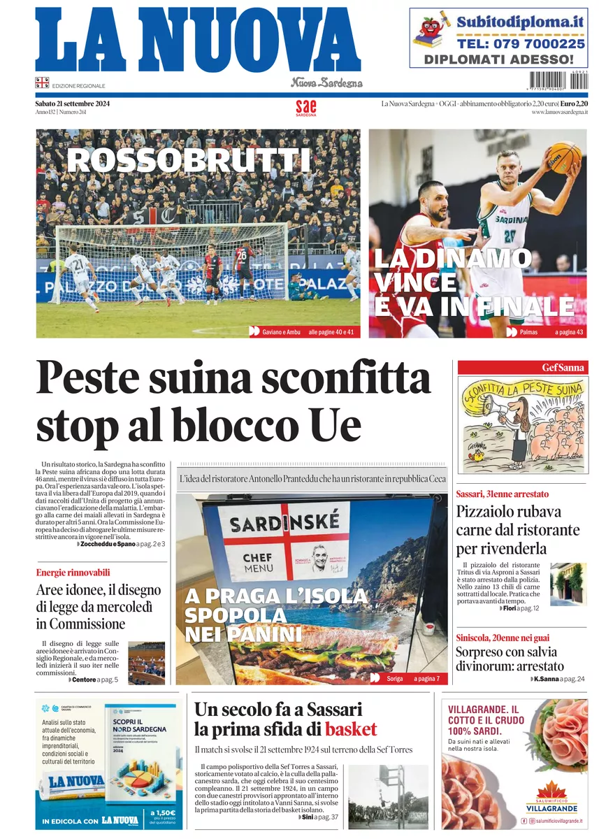 Prima-pagina-la-nuova-sardegna-oggi-oggi-edizione-del-2024-09-21