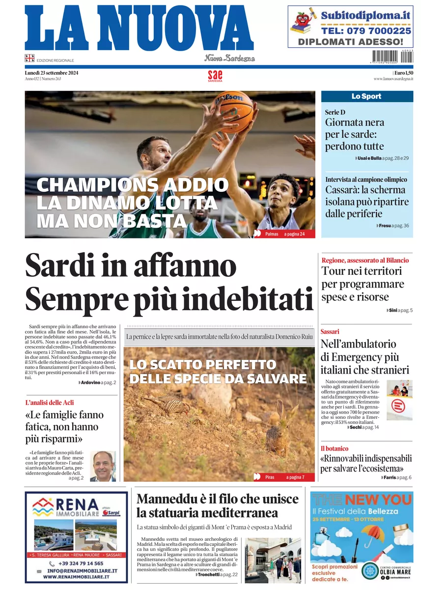 Prima-pagina-la-nuova-sardegna-oggi-oggi-edizione-del-2024-09-23