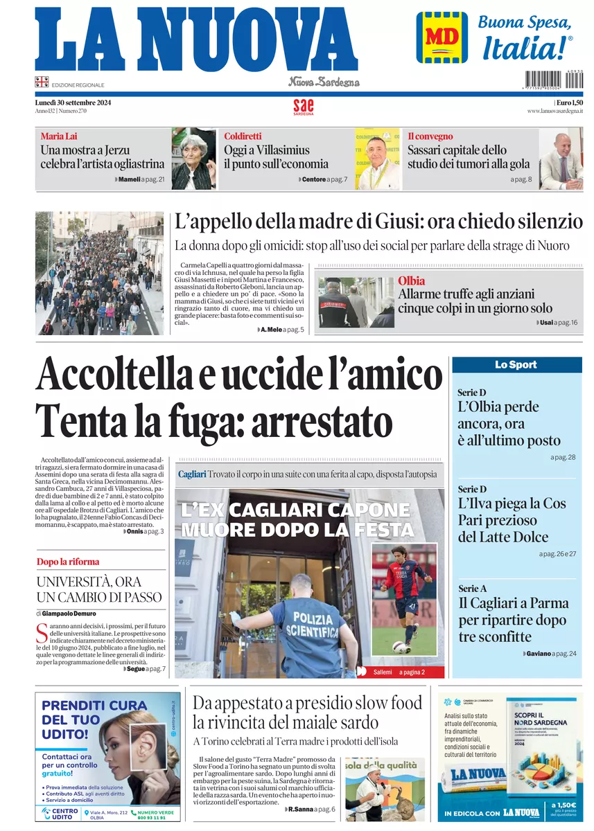 Prima-pagina-la-nuova-sardegna-oggi-oggi-edizione-del-2024-09-30