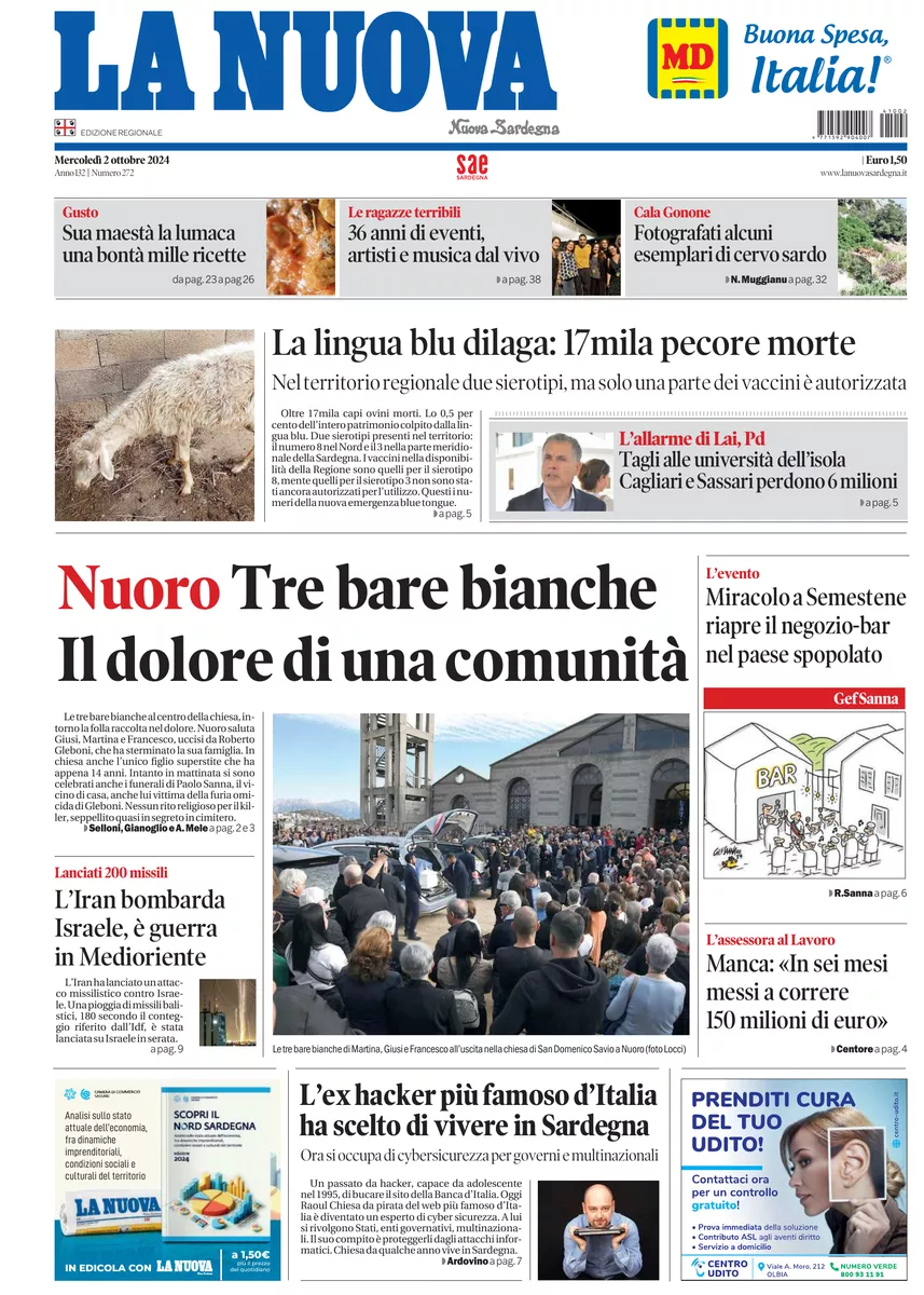 Prima-pagina-la-nuova-sardegna-oggi-oggi-edizione-del-2024-10-02