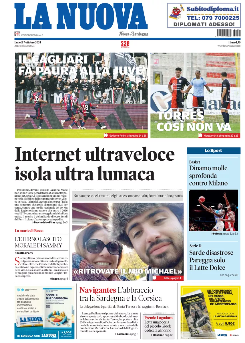 Prima-pagina-la-nuova-sardegna-oggi-oggi-edizione-del-2024-10-07