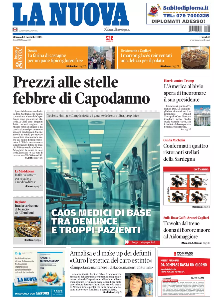 Prima-pagina-la-nuova-sardegna-oggi-oggi-edizione-del-2024-11-06