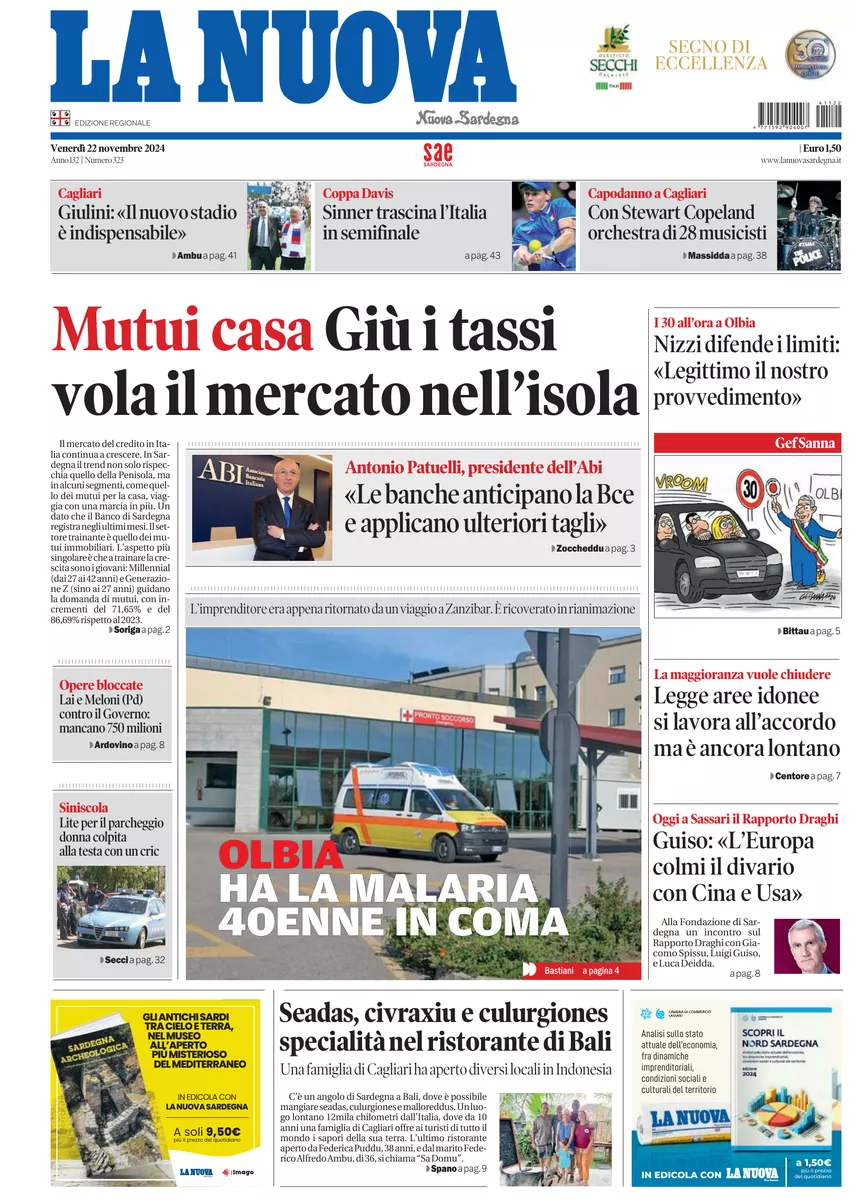 Prima-pagina-la-nuova-sardegna-oggi-oggi-edizione-del-2024-11-22