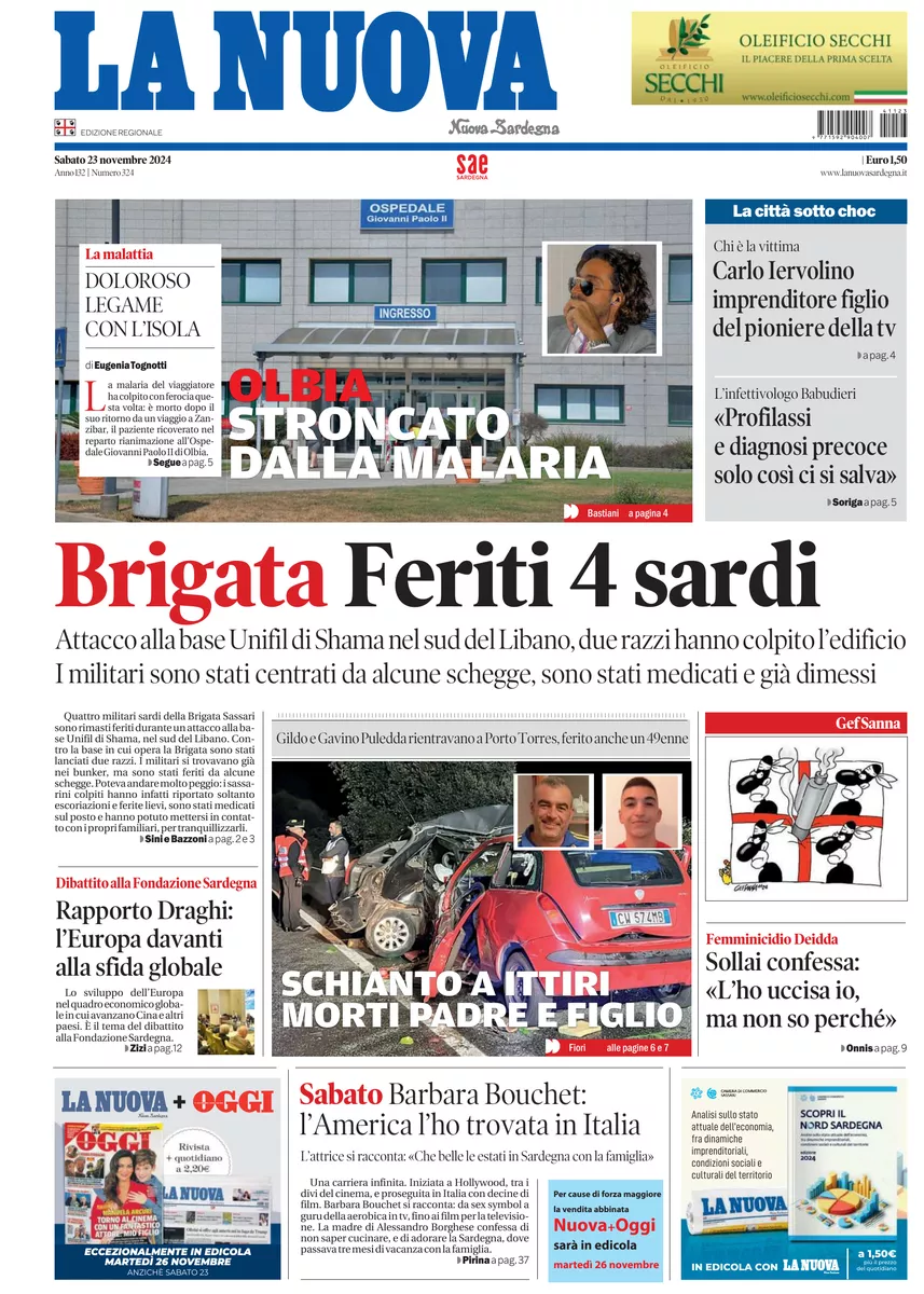 Prima-pagina-la-nuova-sardegna-oggi-oggi-edizione-del-2024-11-23