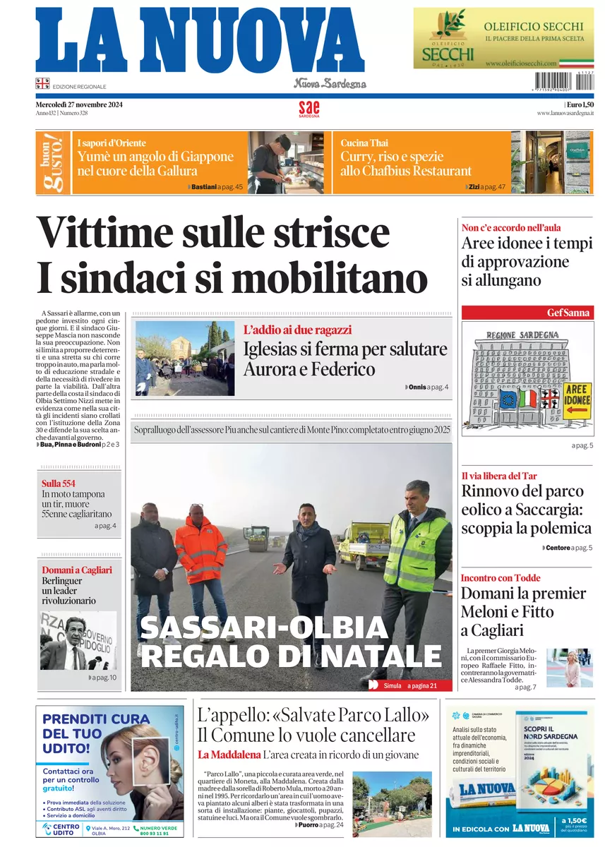 Prima-pagina-la-nuova-sardegna-oggi-oggi-edizione-del-2024-11-27