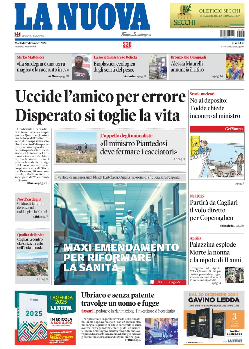 Prima-pagina-la-nuova-sardegna-oggi-oggi-edizione-del-2024-12-17