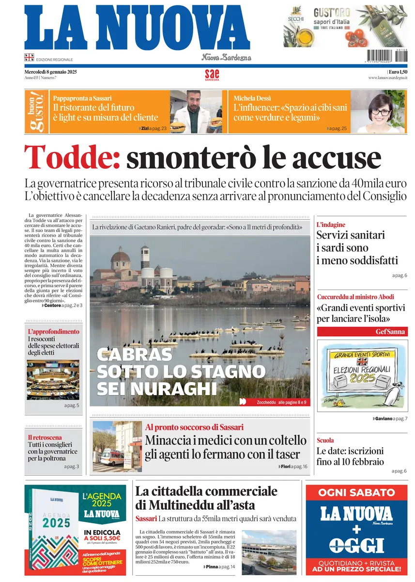 Prima-pagina-la-nuova-sardegna-oggi-oggi-edizione-del-2025-01-08