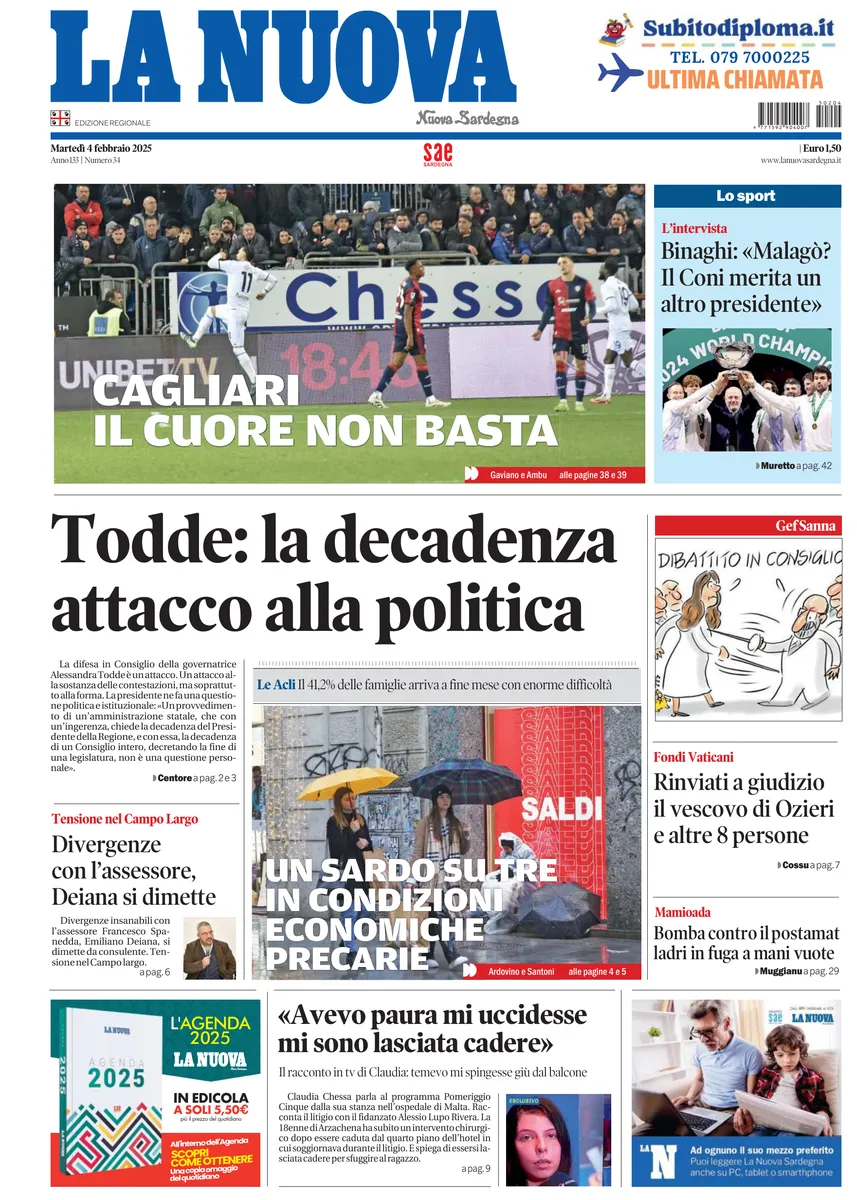 Prima-pagina-la-nuova-sardegna-oggi-oggi-edizione-del-2025-02-04