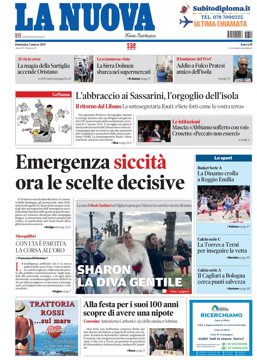 Prima-pagina-la-nuova-sardegna-oggi-oggi-edizione-del-2025-03-02