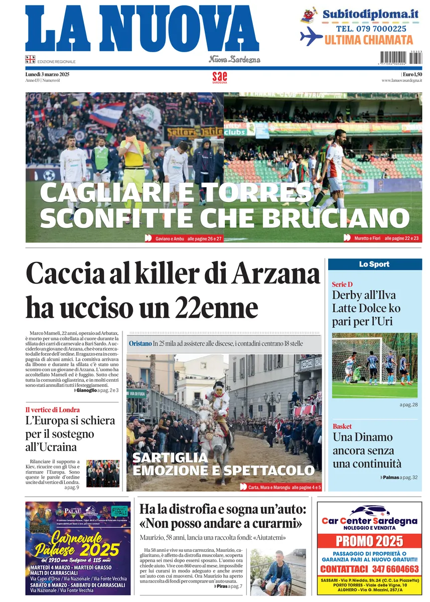 Prima-pagina-la-nuova-sardegna-oggi-oggi-edizione-del-2025-03-03