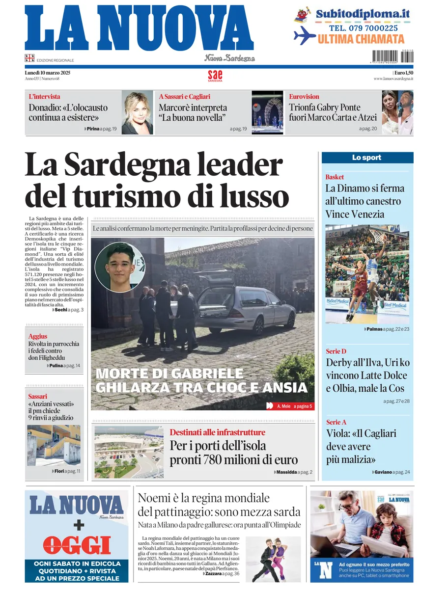 Prima-pagina-la-nuova-sardegna-oggi-oggi-edizione-del-2025-03-10