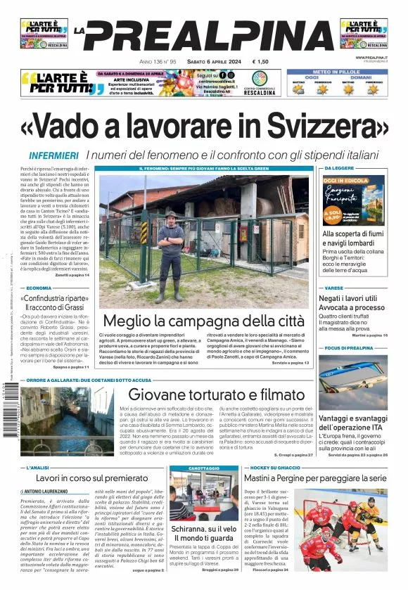 Prima-pagina-la-prealpina-oggi-oggi-edizione-del-2024-04-06