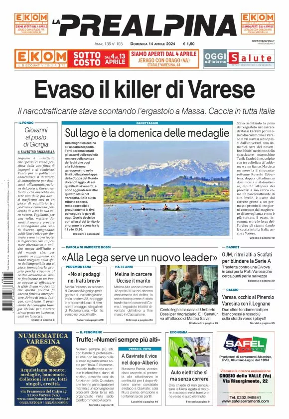 Prima-pagina-la-prealpina-oggi-oggi-edizione-del-2024-04-14