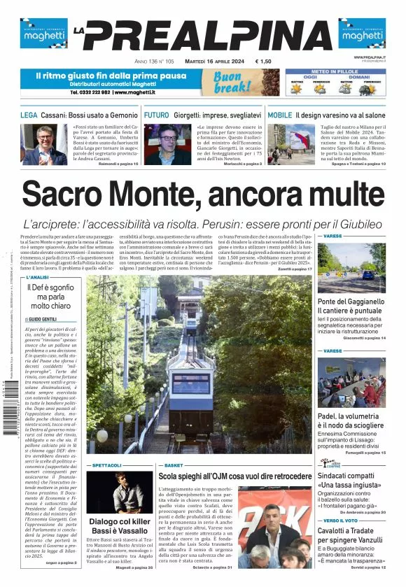 Prima-pagina-la-prealpina-oggi-oggi-edizione-del-2024-04-16