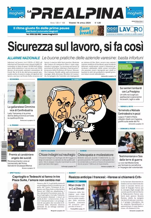 Prima-pagina-la-prealpina-oggi-oggi-edizione-del-2024-04-19