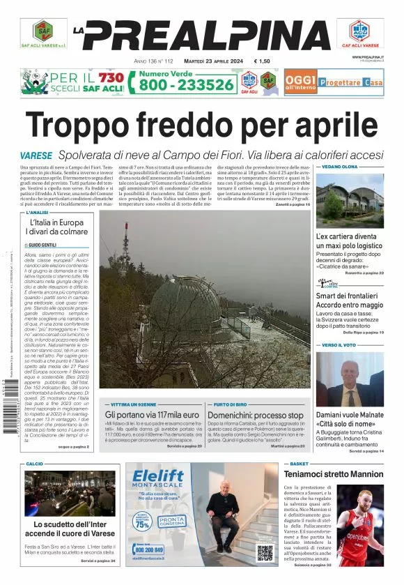 Prima-pagina-la-prealpina-oggi-oggi-edizione-del-2024-04-23