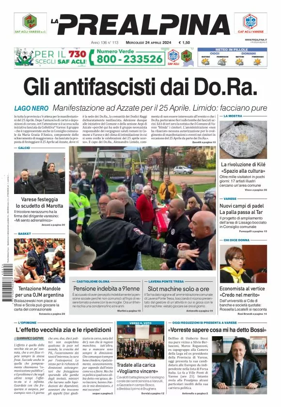 Prima-pagina-la-prealpina-oggi-oggi-edizione-del-2024-04-24