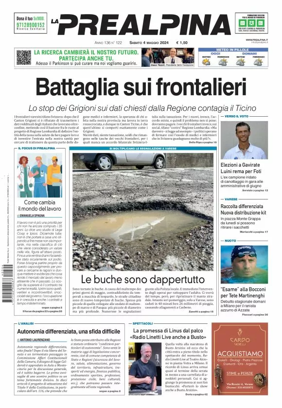 Prima-pagina-la-prealpina-oggi-oggi-edizione-del-2024-05-04