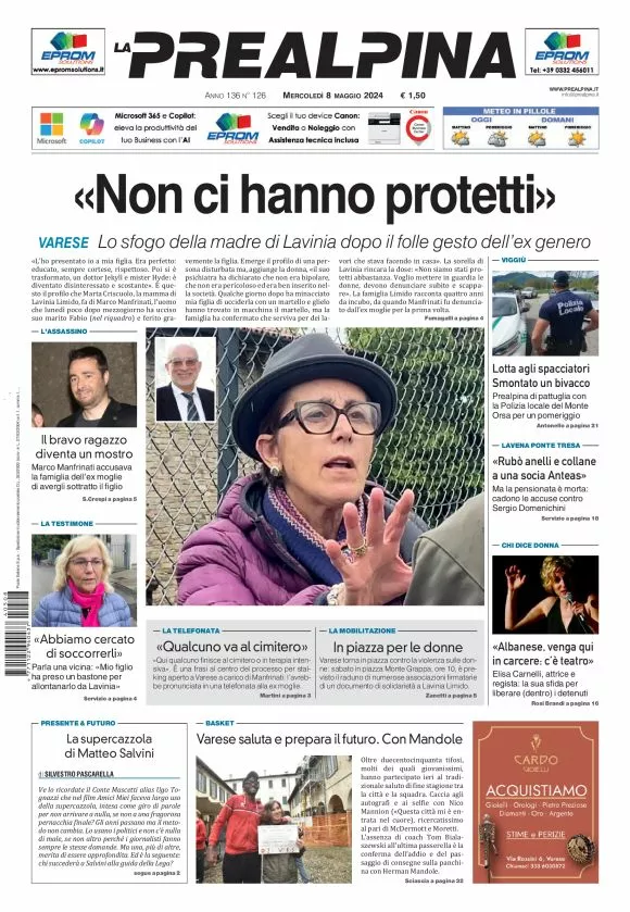 Prima-pagina-la-prealpina-oggi-oggi-edizione-del-2024-05-08