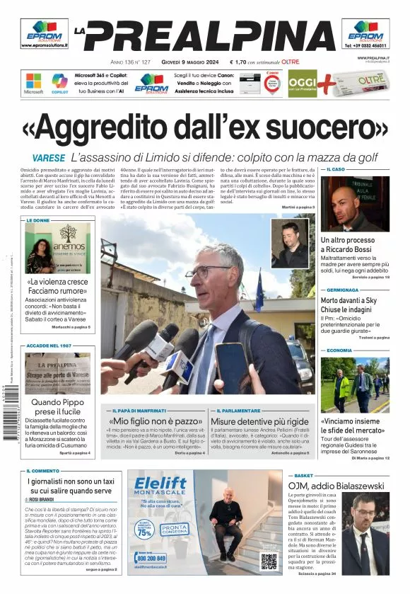 Prima-pagina-la-prealpina-oggi-oggi-edizione-del-2024-05-09