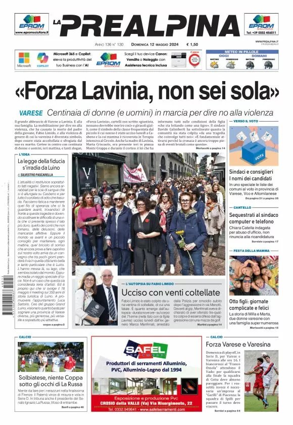 Prima-pagina-la-prealpina-oggi-oggi-edizione-del-2024-05-12