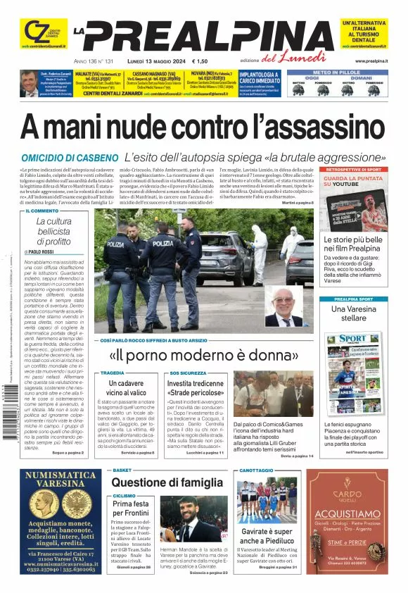 Prima-pagina-la-prealpina-oggi-oggi-edizione-del-2024-05-13